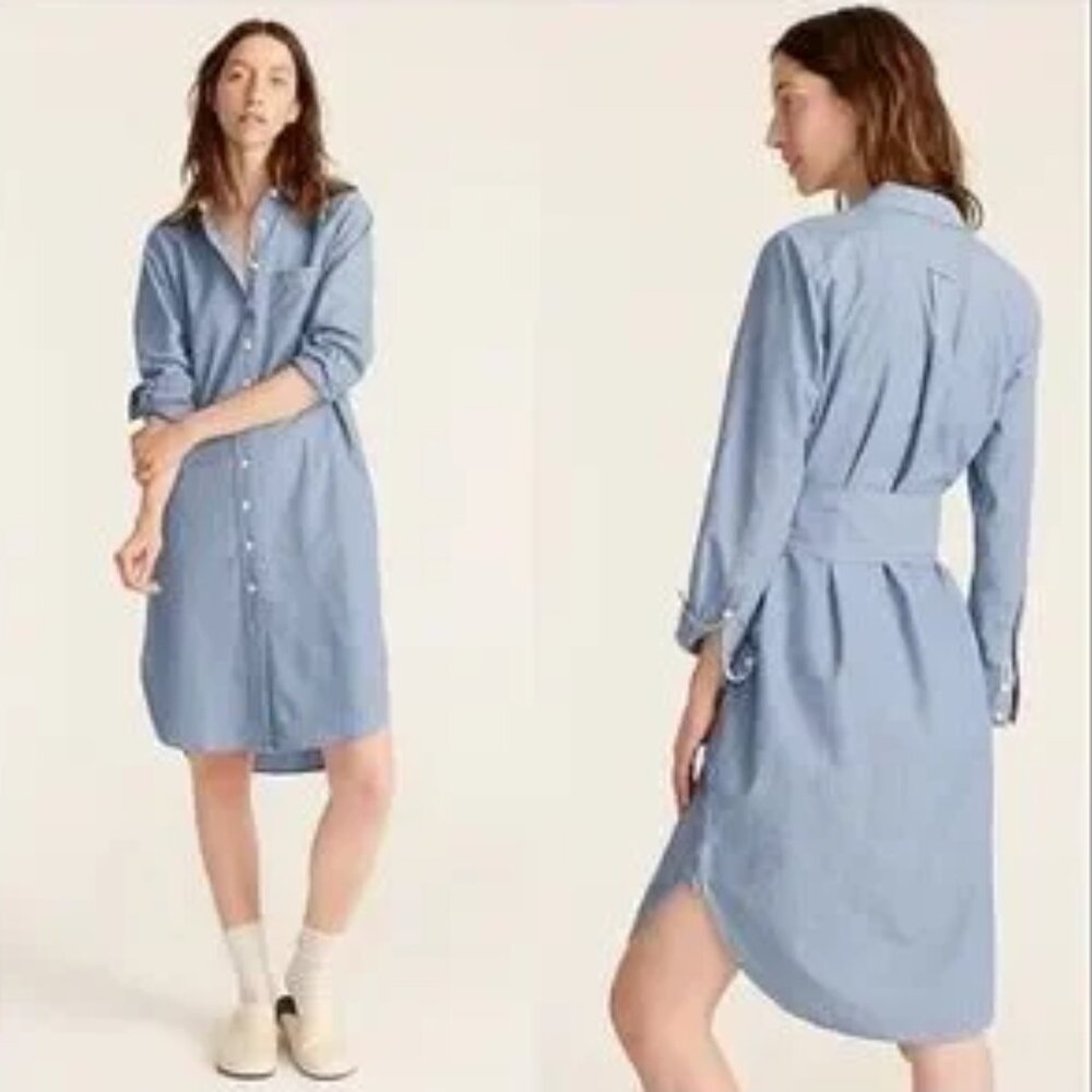 J. Crew Petite Classic-fit chambray shirtdress NWT